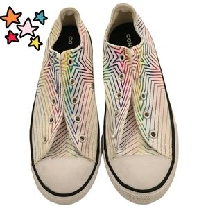 🌺Converse Chuck Taylor Iridescent Rainbow Star •Print Unisex Sneakers•